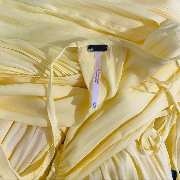 Free People Shiny I Need To Know Maxi Midi Dress Butter Yellow - Picture 14 of 14